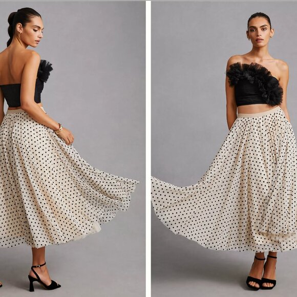 Daniel Rainn x Anthropologie Tulle Polka Dot Midi Skirt - Picture 7 of 8